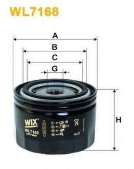 Фильтр масляный ВАЗ 2101-2107 2108-09 (низкий 72мм) WL7168, OP520, 1 (пр-во WIX-Filtron UA) WIX FILTERS (WIX Filters)
