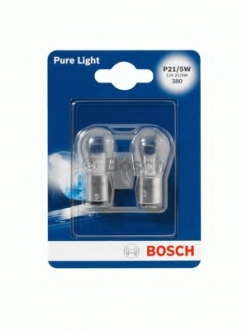 Лампа накаливания P21, 5W 12V 21, 5W PURE LIGHT (blister 2 шт) (пр-во Bosch) BOSCH - 1 987 301 016