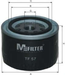 Фильтр масляный ВАЗ 2101-2107 2108-09 (низкий 72мм) (пр-во  M-filter) M-Filter - TF57 (MFILTER)