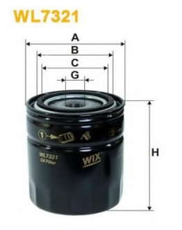 Фильтр масляный AUDI, VW WL7321, OP526, 5 (пр-во WIX-Filtron UA) WIX FILTERS (WIX Filters)