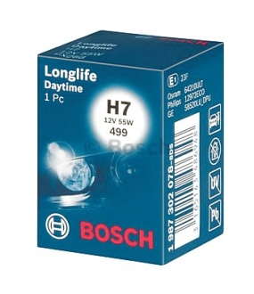 Лампа накаливания H7 12V 55W PX26d LONGLIFE DAYTIME (пр-во Bosch) BOSCH - 1 987 302 078