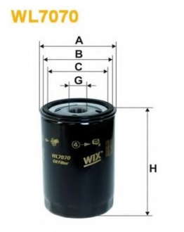 Фильтр масляный AUDI, VW WL7070, OP526 (пр-во WIX-Filtron) WIX FILTERS (WIX Filters)