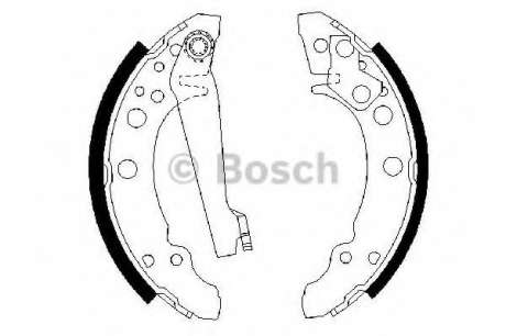 Колодка торм. барабан. AUDI 80, VW GOLF, PASSAT (пр-во Bosch) BOSCH - 0 986 487 002