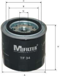 Фильтр масляный Mitsubishi Colt, Lancer  (пр-во M-filter) M-Filter - TF34 (MFILTER)