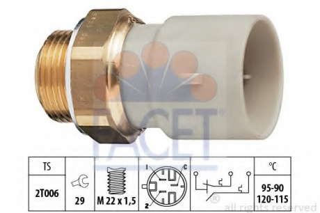 Термовыключатель, вентилятор радиатора (пр-во Facet) FACET s. r. l. - 7.5655