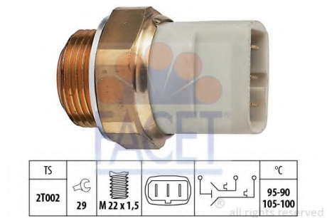 Термовыключатель, вентилятор радиатора (пр-во Facet) FACET s. r. l. - 7.5697