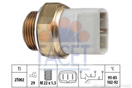 Термовыключатель, вентилятор радиатора (пр-во Facet) FACET s. r. l. - 7.5635