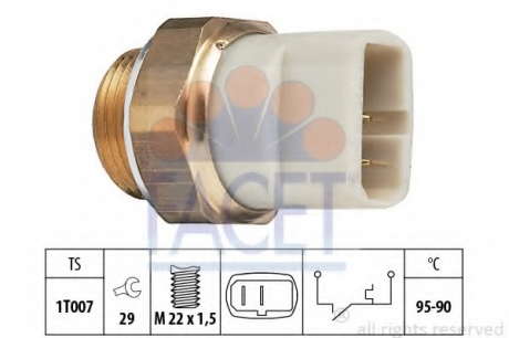 Термовыключатель, вентилятор радиатора (пр-во Facet) FACET s. r. l. - 7.5027