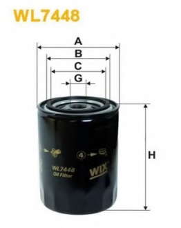 Фильтр масляный WL7448, OP526, 6 (пр-во WIX-Filtron) WIX FILTERS (WIX Filters)