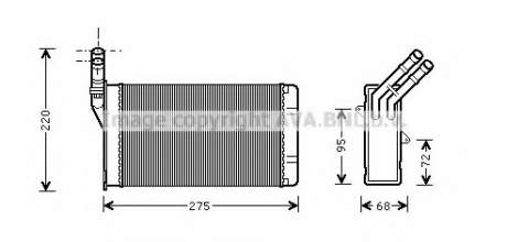 Радиатор отопителя CITR ZX, XANTIA ,  PEUG 306 (Ava) AVA COOLING - CN6055