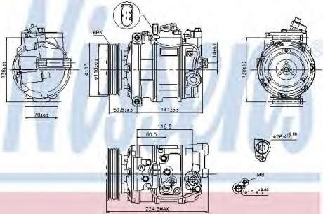 компрессор кондиционера VW-TOUAREG  02- (Nissens) Nissens - 89091