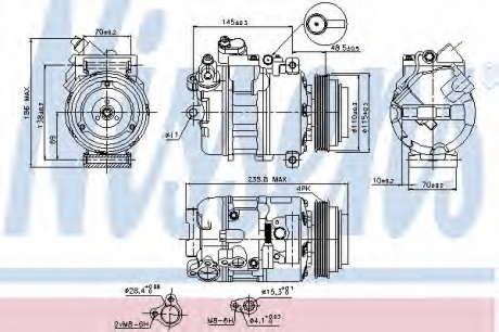 компрессор кондиционера BMW X3  04- (Nissens) Nissens - 89080