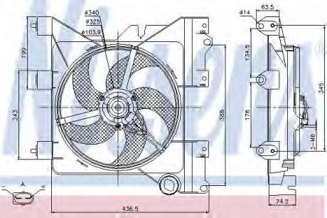 Вентилятор радиатора CITROEN (пр-во Nissens) Nissens - 85316