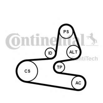Ремень поликлиновой (Пр-во ContiTech) Contitech - 6PK1564