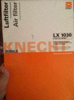 Фильтр воздушный (пр-во Knecht-Mahle) KNECHT - LX1030
