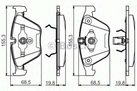 Тормозные колодки дисковые передние BMW 3-serie (E90, 91), 5-serie (E61) BOSCH 0 986 495 082 - 0986495082