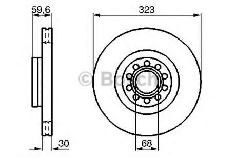 Тормозной диск передний AUDI A8 2. 8 3. 0 3. 7 4. 2 ,  3. 0TDI 2. 5TDI1997- BOSCH 0 986 479 060 - 0986479060