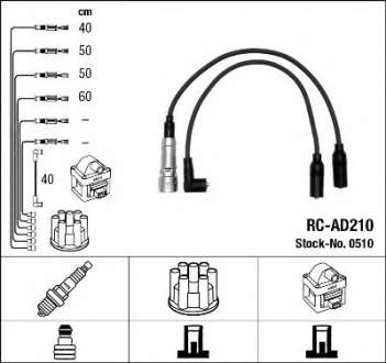 Комплект высоковольтных проводов NGK 0510 ,  RC-AD210      P