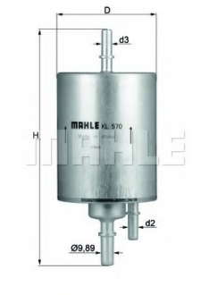 Фильтр топливный Audi MH KL570 - KL 570 (MAHLE)