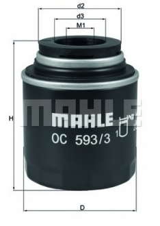 Фильтр масляный MH OC593, 3 - OC 593/3 (MAHLE)
