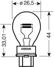 Автолампа Osram (27, 7W 12V W2, 5x16D) Osram - 3157