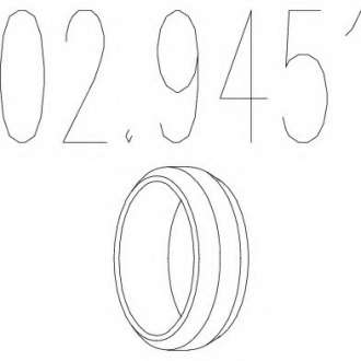 Монтажное кольцо выхлопной системы ( D(внутр. ) - 55, 6 мм; D(наружн. ) - 69, 5 мм; Высота - 12, 8 мм) MTS - 02.9451