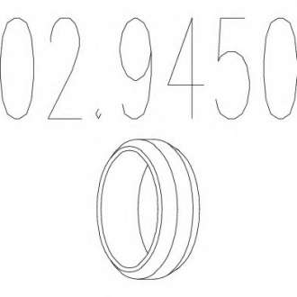 Монтажное кольцо выхлопной системы ( D(внутр. ) - 51 мм; D(наружн. ) - 66 мм; Высота - 14, 5 мм) MTS - 02.9450