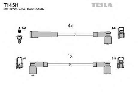 Кабель зажигания, к-кт TESLA Аналог TES T372S Skoda Felicia 94-01 1, 3 135B (SPI) TESLA - T145H (Tesla)