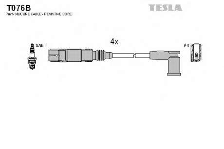 Кабель зажигания, к-кт TESLA Аналог TES T854C VW, Audi, Seat, Skoda 99- 1, 6; 2, 0 TESLA - T076B (Tesla)