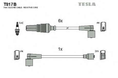 Кабель зажигания, к-кт TESLA Citroen, Peugeot 605 89-00 3, 0 TESLA - T817B (Tesla)