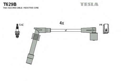 Кабель зажигания, к-кт TESLA Opel 91-03 1, 2; 1, 4; 1, 6 TESLA - T629B (Tesla)