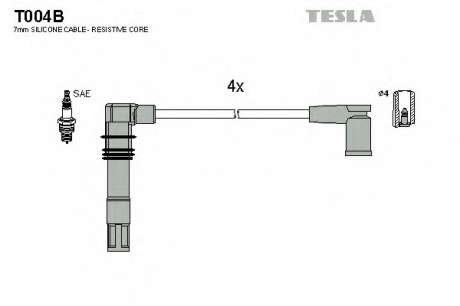 Кабель зажигания, к-кт TESLA VAG 00- 1, 4; 1, 6 TESLA - T004B (Tesla)