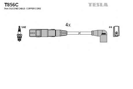 Кабель зажигания, к-кт TESLA VW 98-05 2, 0 TESLA - T856C (Tesla)