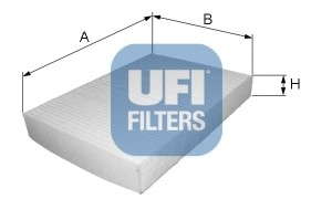 Фильтр, воздух во внутренном пространстве UFI - 53.014.00