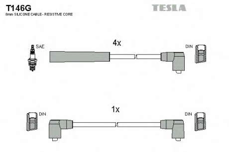Кабель зажигания, к-кт TESLA Ford 85-94 TESLA - T146G (Tesla)