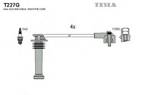 Кабель зажигания, к-кт TESLA Ford 92-00 TESLA - T227G (Tesla)