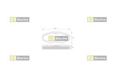 Колодки тормозные дисковые, к-кт. STARLINE - BD S250