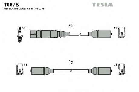 Кабель зажигания, к-кт TESLA TESLA - T067B (Tesla)
