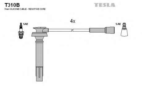 Кабель зажигания, к-кт TESLA TESLA - T310B (Tesla)