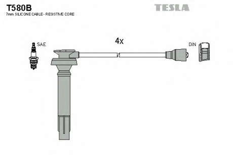 Кабель зажигания, к-кт TESLA TESLA - T580B (Tesla)