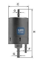 Топливный фильтр UFI - 31.831.00