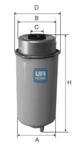 Топливный фильтр UFI - 24.456.00