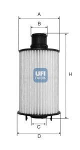 Масляный фильтр UFI - 25.073.02