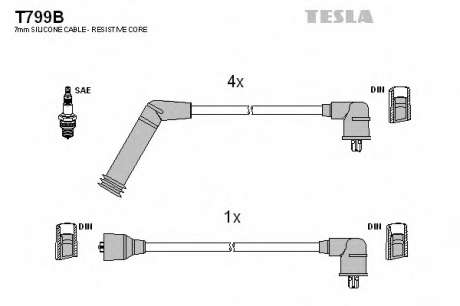 Кабель зажигания, к-кт TESLA TESLA - T799B (Tesla)