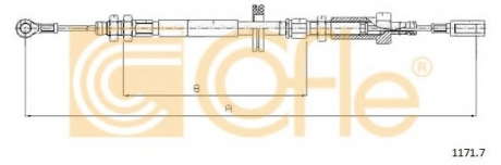 Трос стояночного тормоза COFLE - 1171.7