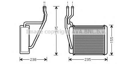 Радиатор печки, все модели [OE. 1206926] AVA - FD 6329