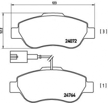Тормозные колодки дисковые BM P23107 (BREMBO)