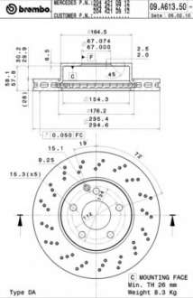 Тормозной диск BM 09. A613. 51 - 09.A613.51 (BREMBO)