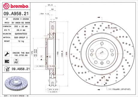 Тормозной диск BM 09. A958. 21 - 09.A958.21 (BREMBO)