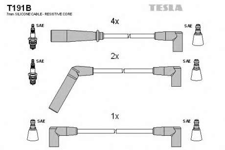 Кабель зажигания, к-кт TESLA TESLA - T191B (Tesla)